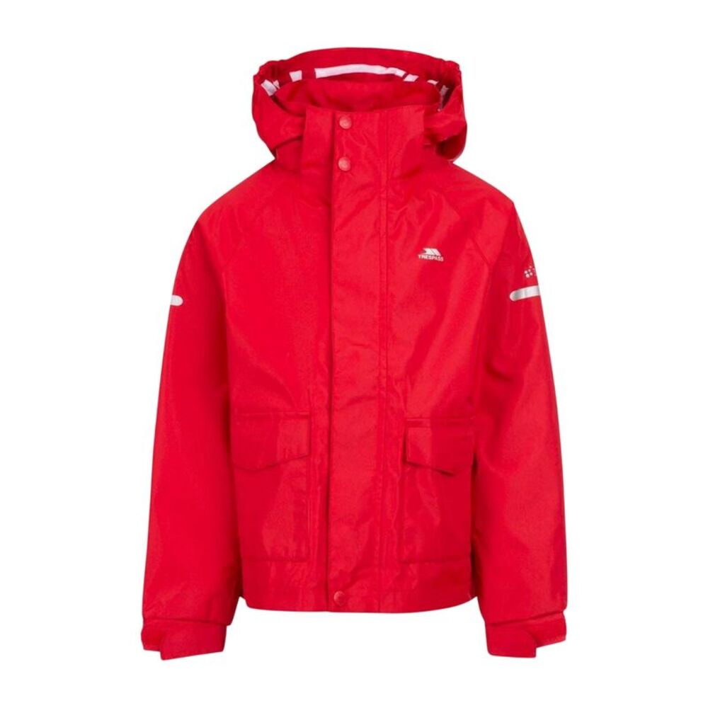 Trespass Childrens/Kids Detachable Hood Waterproof Jacket / Red